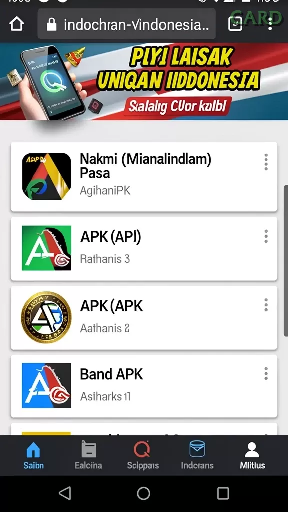 Cuplikan layar PURISLOT — aktivitas